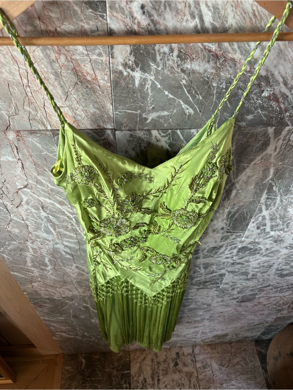 Stunning Embellished Silk Fringe Dress and Scarf - Picture 11 of 12